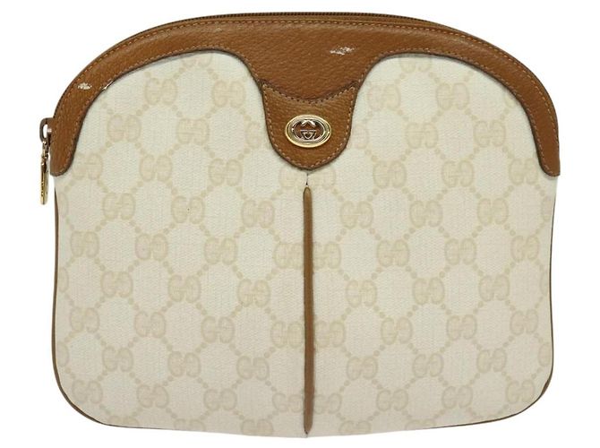Gucci Borsa a Spalla GG Supreme PVC Bianco Oro 904 02 047 Auth BA3348 D'oro - vista 2