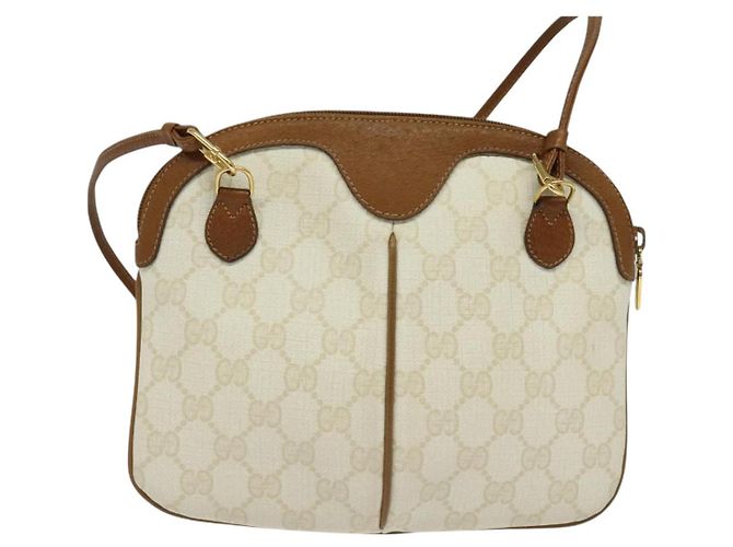 Gucci Borsa a Spalla GG Supreme PVC Bianco Oro 904 02 047 Auth BA3348 D'oro - vista 3