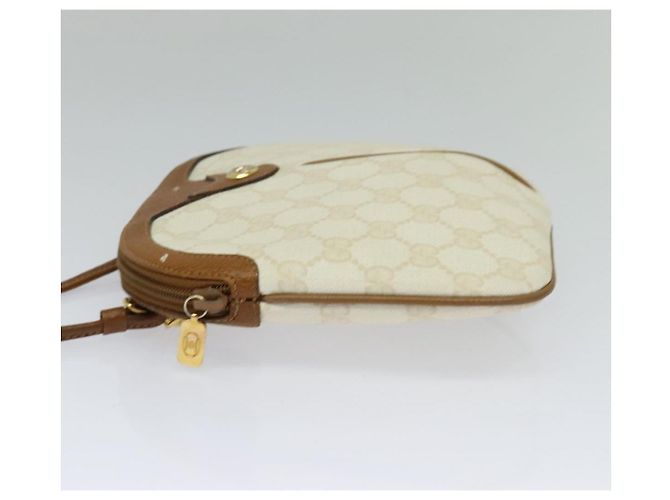 Gucci Borsa a Spalla GG Supreme PVC Bianco Oro 904 02 047 Auth BA3348 D'oro - vista 4