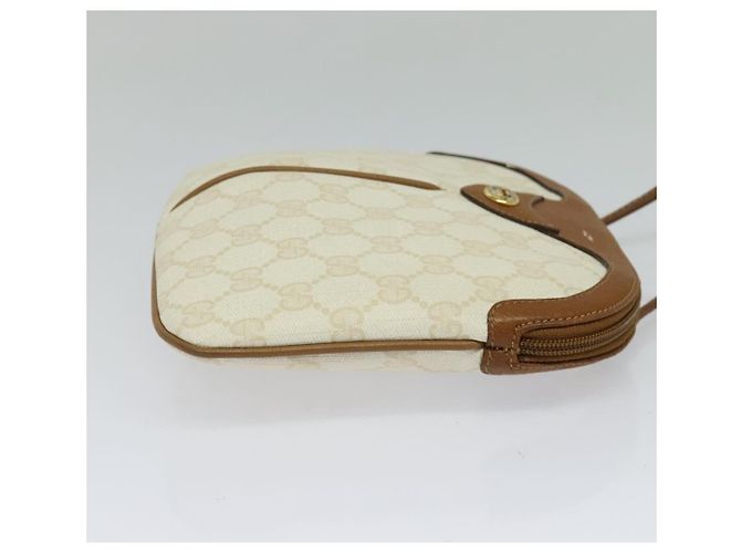 Gucci Borsa a Spalla GG Supreme PVC Bianco Oro 904 02 047 Auth BA3348 D'oro - vista 5