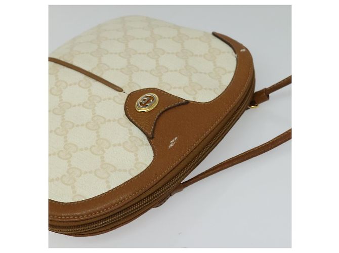 Gucci Borsa a Spalla GG Supreme PVC Bianco Oro 904 02 047 Auth BA3348 D'oro - vista 6