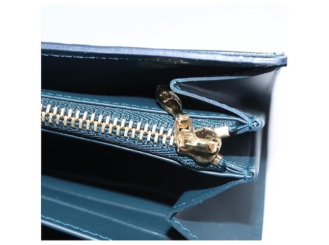LOUIS VUITTON Vernis Portefeiulle Sarah Long Wallet Bluenuit M93667 Auth 107764V - view 25