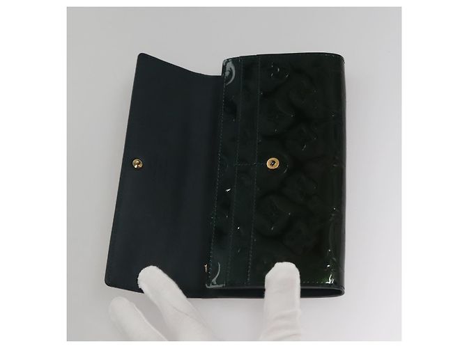 LOUIS VUITTON Vernis Portefeiulle Sarah Long Wallet Bluenuit M93667 Auth 107764V - view 8