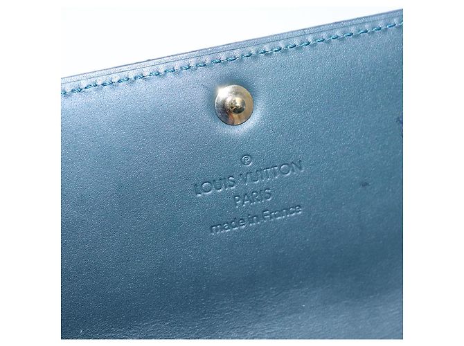 LOUIS VUITTON Vernis Portefeiulle Sarah Long Wallet Bluenuit M93667 Auth 107764V - view 9