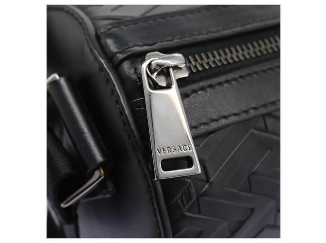 Borsa a Spalla in Pelle Nera Autentica VERSACE 114763 Nero - vista 14