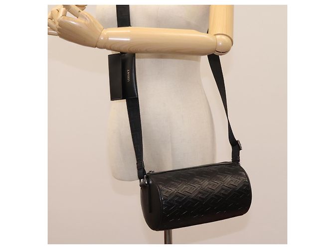 Borsa a Spalla in Pelle Nera Autentica VERSACE 114763 Nero - vista 25