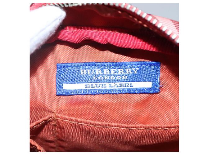 Borsa a spalla Burberry Nova Check Blue Label in nylon rosa argento autentica ac3585 - vista 10