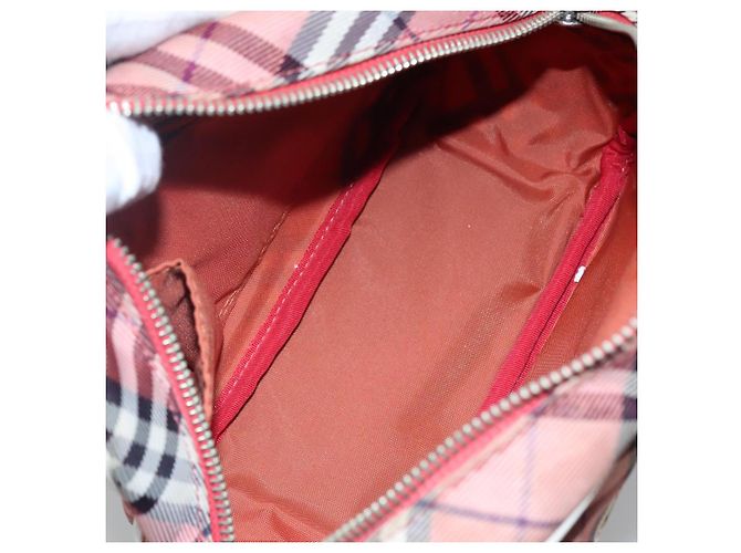 Borsa a spalla Burberry Nova Check Blue Label in nylon rosa argento autentica ac3585 - vista 11