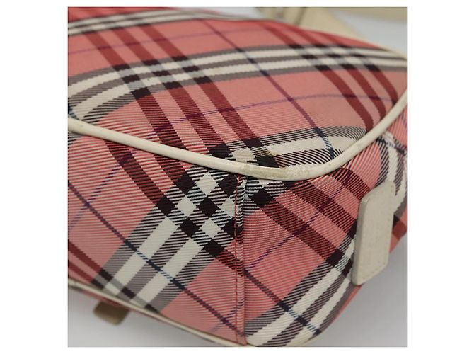 Borsa a spalla Burberry Nova Check Blue Label in nylon rosa argento autentica ac3585 - vista 15