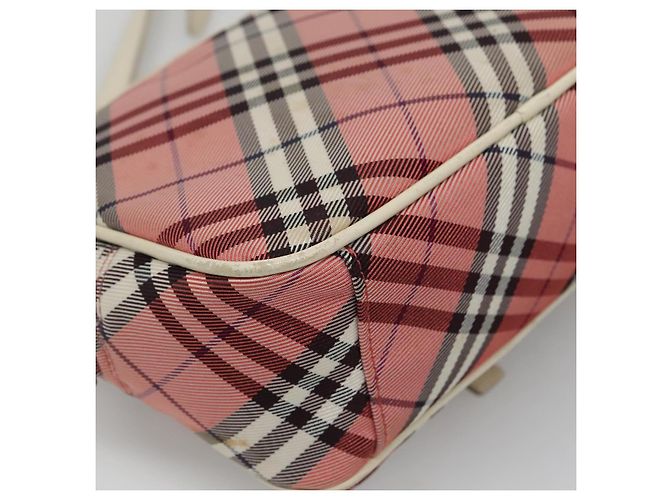 Borsa a spalla Burberry Nova Check Blue Label in nylon rosa argento autentica ac3585 - vista 16