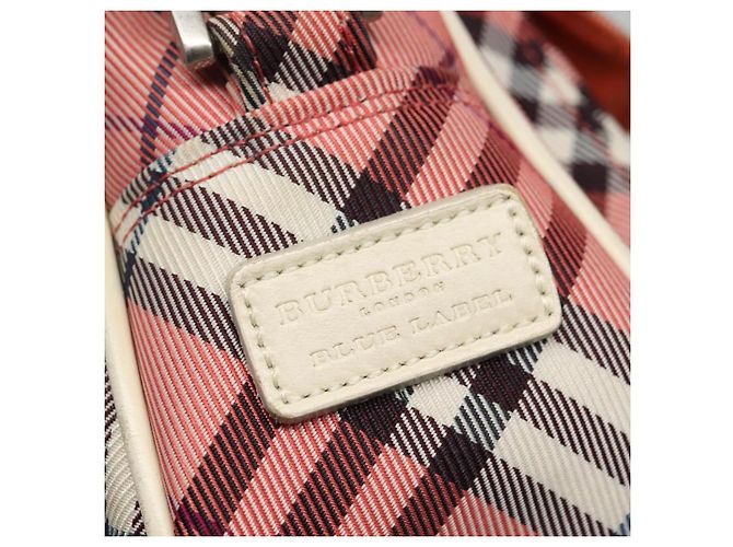 Borsa a spalla Burberry Nova Check Blue Label in nylon rosa argento autentica ac3585 - vista 17