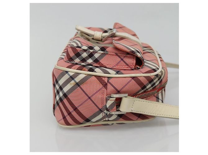 Borsa a spalla Burberry Nova Check Blue Label in nylon rosa argento autentica ac3585 - vista 3