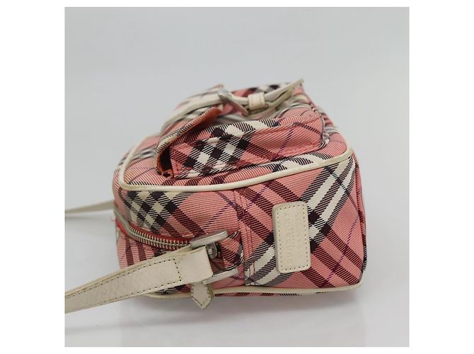 Borsa a spalla Burberry Nova Check Blue Label in nylon rosa argento autentica ac3585 - vista 4
