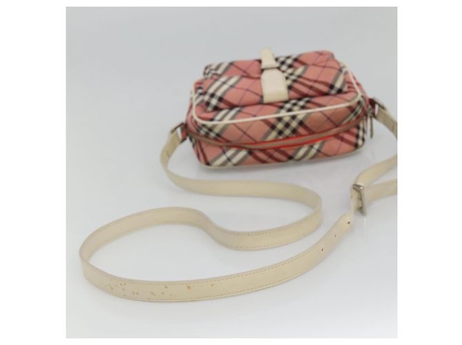 Borsa a spalla Burberry Nova Check Blue Label in nylon rosa argento autentica ac3585 - vista 7