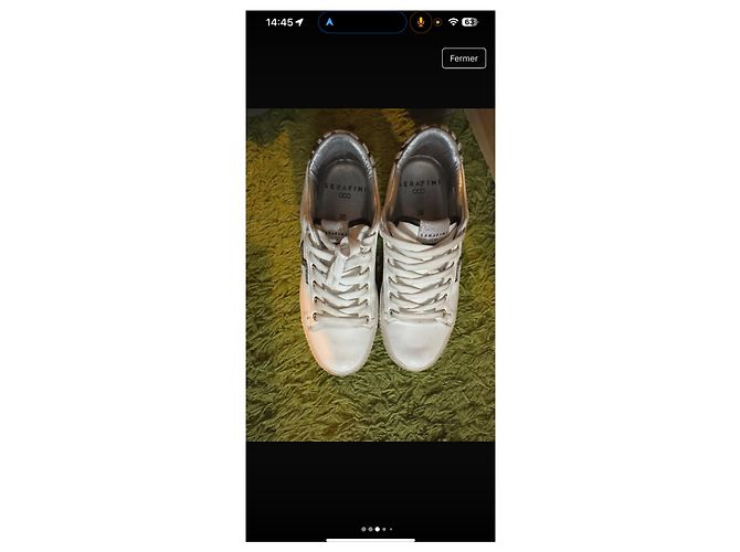 Baskets Serafini en cuir blanc taille 38 - vue 3