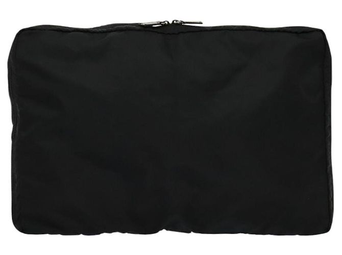 PRADA Custodia da Viaggio Nylon Nero Argento Auth 129117 - vista 13