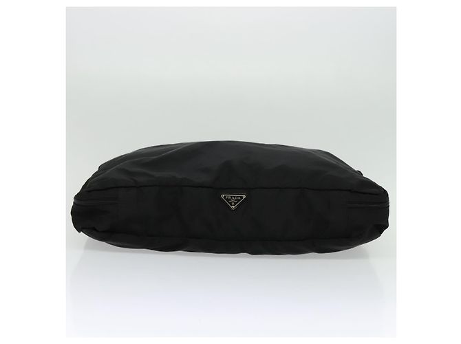 PRADA Custodia da Viaggio Nylon Nero Argento Auth 129117 - vista 6