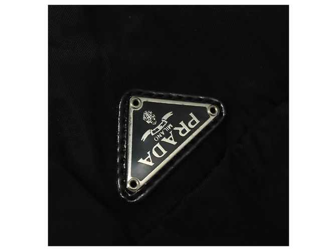 PRADA Custodia da Viaggio Nylon Nero Argento Auth 129117 - vista 8