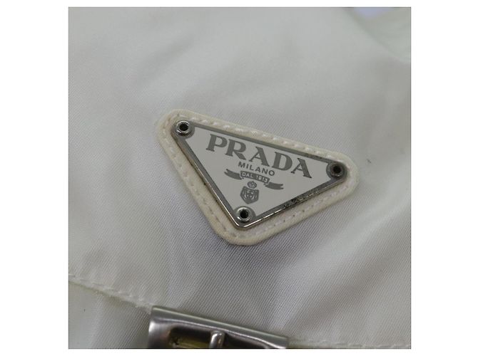PRADA Backpack Nylon White Silver Auth 85291V Silvery - view 17