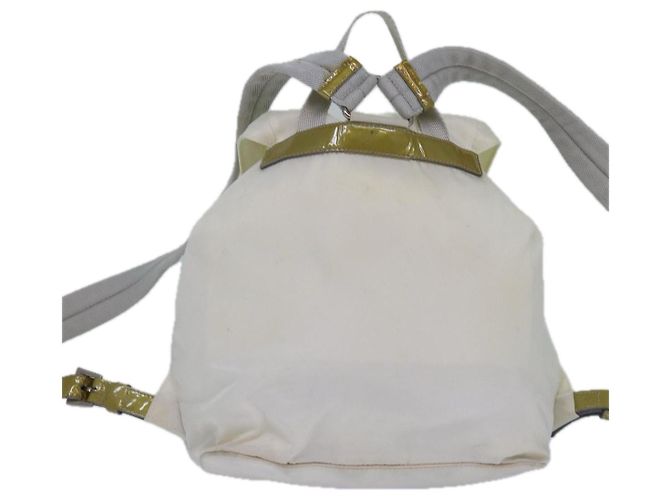 PRADA Backpack Nylon White Silver Auth 85291V Silvery - view 2