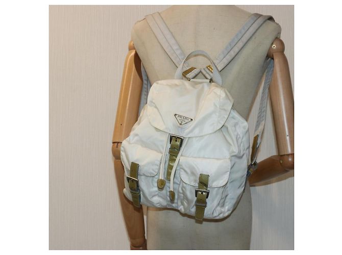 PRADA Backpack Nylon White Silver Auth 85291V Silvery - view 24