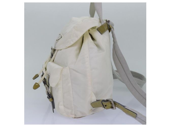 PRADA Backpack Nylon White Silver Auth 85291V Silvery - view 3