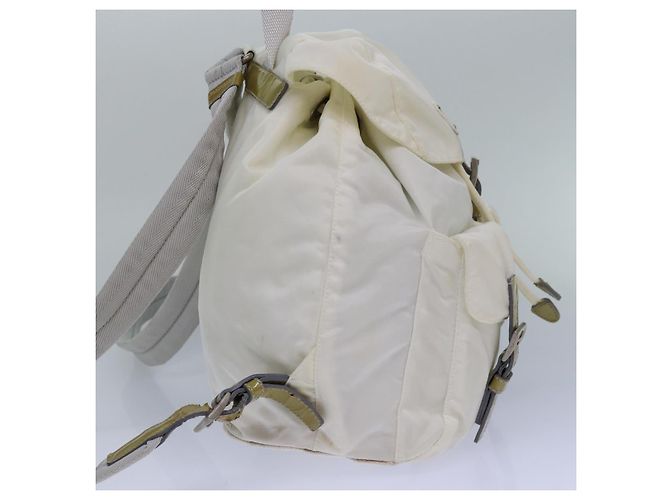 PRADA Backpack Nylon White Silver Auth 85291V Silvery - view 4