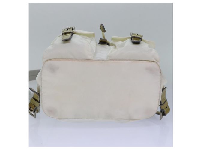 PRADA Backpack Nylon White Silver Auth 85291V Silvery - view 5