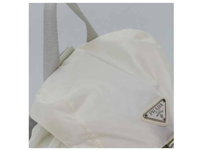PRADA Backpack Nylon White Silver Auth 85291V Silvery - view 6