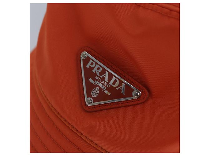 PRADA Bucket Hat aus Nylon in Orange Auth 88334V - Ansicht 5