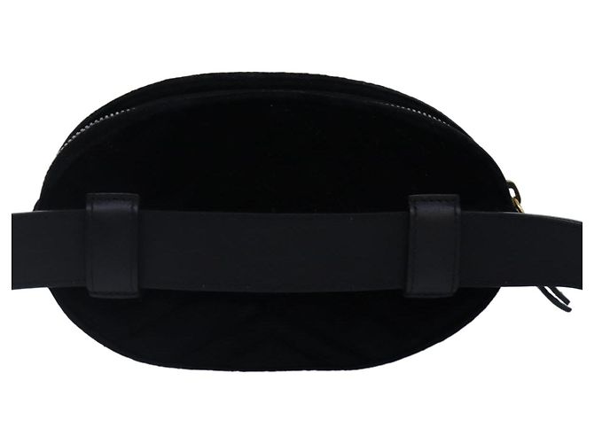 Borsa a vita GUCCI Velluto Nero Oro 476434 Auth bs17475M D'oro - vista 2