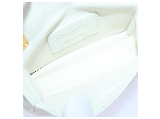 Christian Dior Borsa a spalla micro Dior Calo in pelle di vitello bianco oro Auth 89081SV D'oro - vista 11