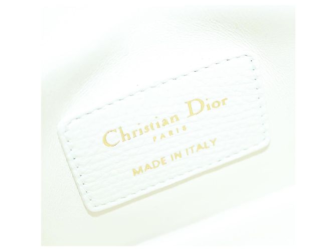 Christian Dior Borsa a spalla micro Dior Calo in pelle di vitello bianco oro Auth 89081SV D'oro - vista 18