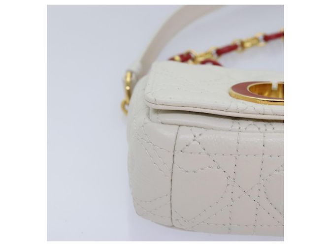 Christian Dior Borsa a spalla micro Dior Calo in pelle di vitello bianco oro Auth 89081SV D'oro - vista 9