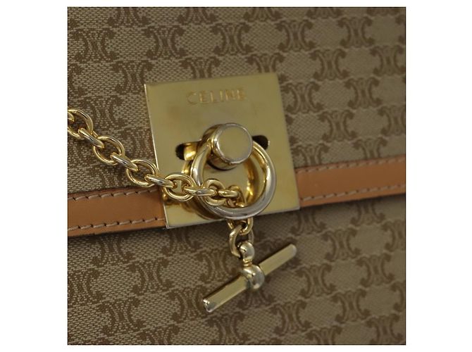 Céline CELINE Macadam Canvas Handtasche aus beschichtetem Canvas Beige Auth yk15582V - Ansicht 10