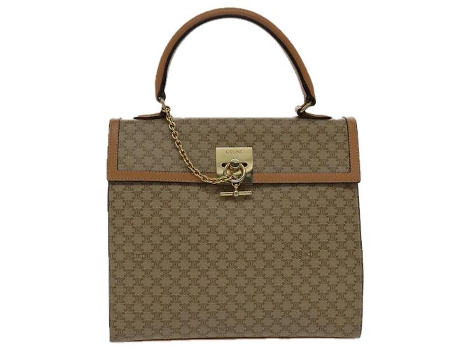 Céline CELINE Macadam Canvas Handtasche aus beschichtetem Canvas Beige Auth yk15582V - Ansicht 13