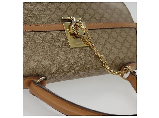 Céline CELINE Macadam Canvas Handtasche aus beschichtetem Canvas Beige Auth yk15582V - Ansicht 6
