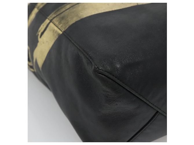 Céline Borsa Tote Verticale in Pelle Mustang Print di CELINE Nero Oro Auth bs27989 D'oro - vista 14