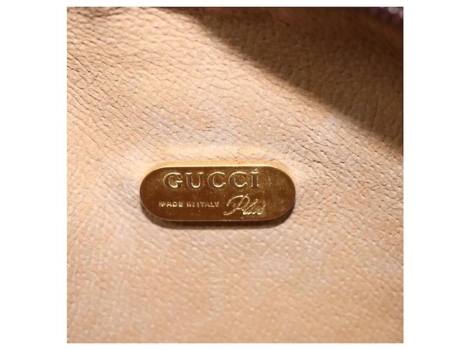 Borsa a Spalla GUCCI GG Plus Supreme PVC Beige Oro Auth ep9746 D'oro - vista 11