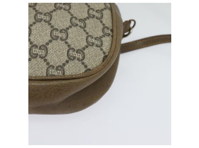 Borsa a Spalla GUCCI GG Plus Supreme PVC Beige Oro Auth ep9746 D'oro - vista 14