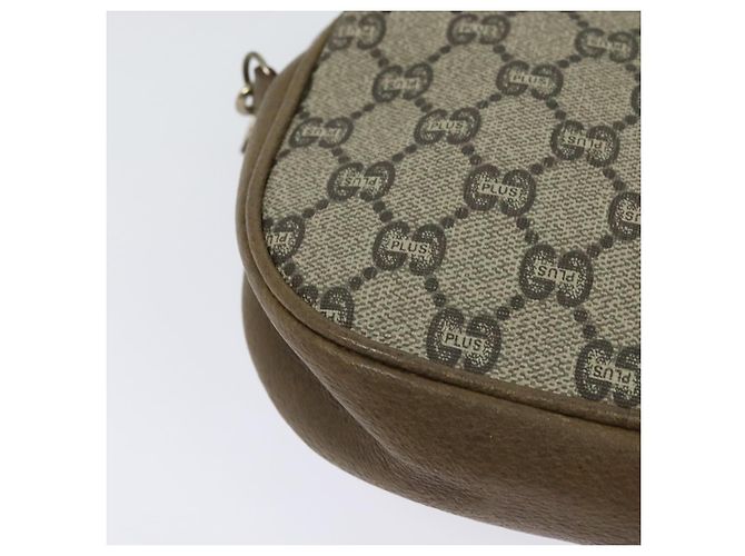 Borsa a Spalla GUCCI GG Plus Supreme PVC Beige Oro Auth ep9746 D'oro - vista 15