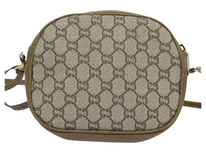 Borsa a Spalla GUCCI GG Plus Supreme PVC Beige Oro Auth ep9746 D'oro - vista 2