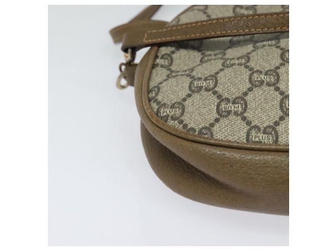 Borsa a Spalla GUCCI GG Plus Supreme PVC Beige Oro Auth ep9746 D'oro - vista 9