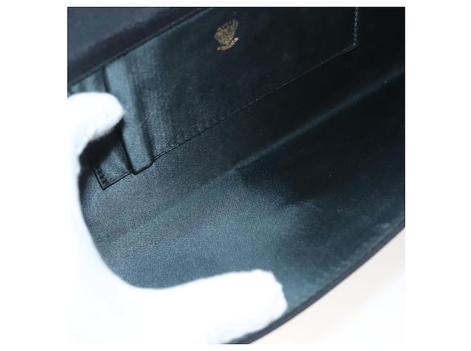 Borsa a mano Gucci in nylon nero e oro Auth ep9712 D'oro - vista 10