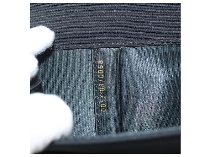 Borsa a mano Gucci in nylon nero e oro Auth ep9712 D'oro - vista 12