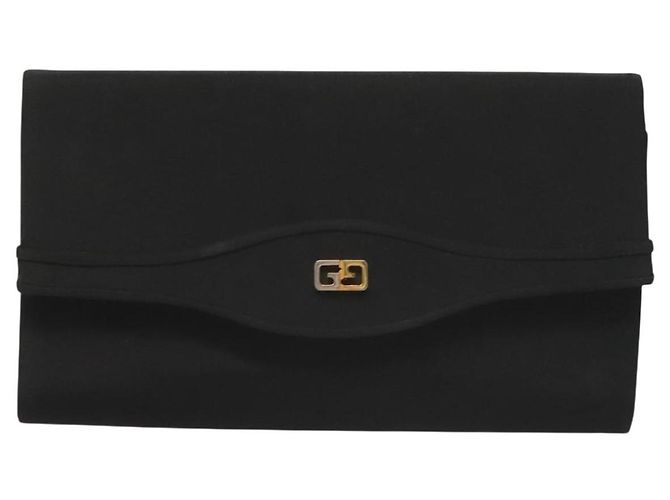 Borsa a mano Gucci in nylon nero e oro Auth ep9712 D'oro - vista 13