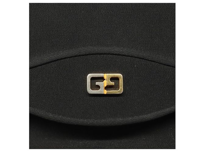 Borsa a mano Gucci in nylon nero e oro Auth ep9712 D'oro - vista 17