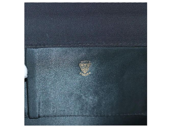 Borsa a mano Gucci in nylon nero e oro Auth ep9712 D'oro - vista 9