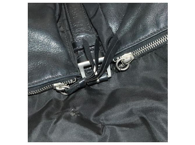 PRADA Backpack Nylon Black Silver Auth bs27860 Silvery - view 11