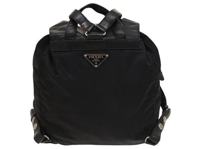 PRADA Backpack Nylon Black Silver Auth bs27860 Silvery - view 2